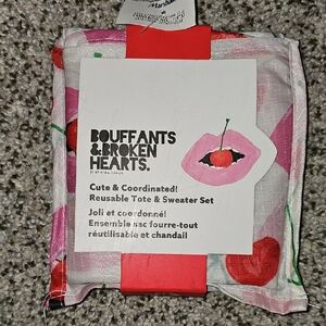 Bouffants & Broken Hearts Reusable Tote Pink Lips With Cherry